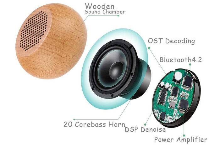 TWS Ahşap Bluetooth Hoparlör