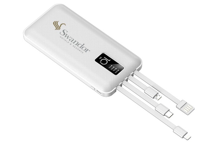 10.000 mAh Dahili Çoklu Şarj Kablolu Powerbank