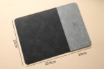15W Kablosuz Hızlı Şarj Özellikli Deri Mouse Pad