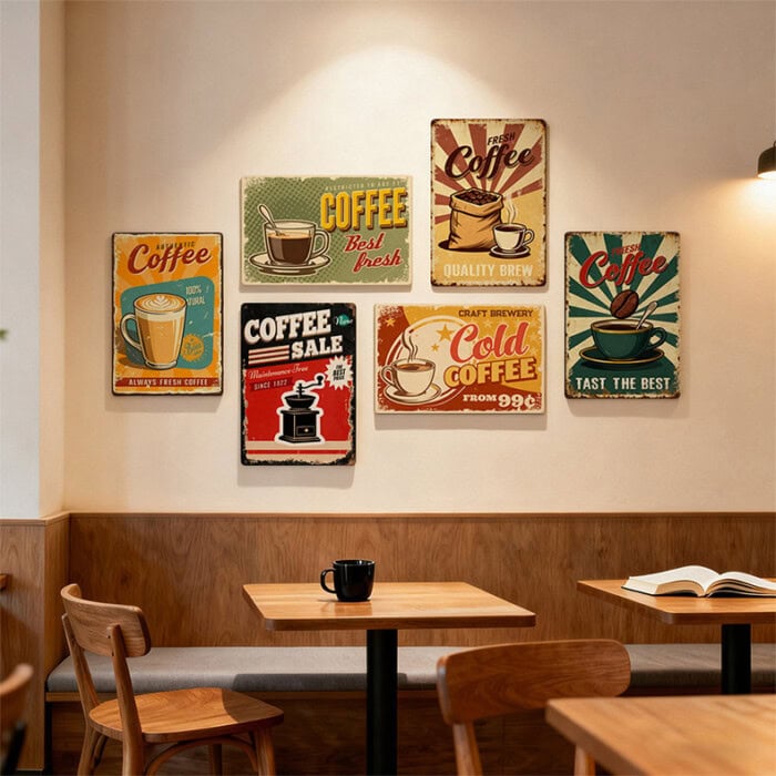 Retro Metal Eskitme Duvar Tablosu