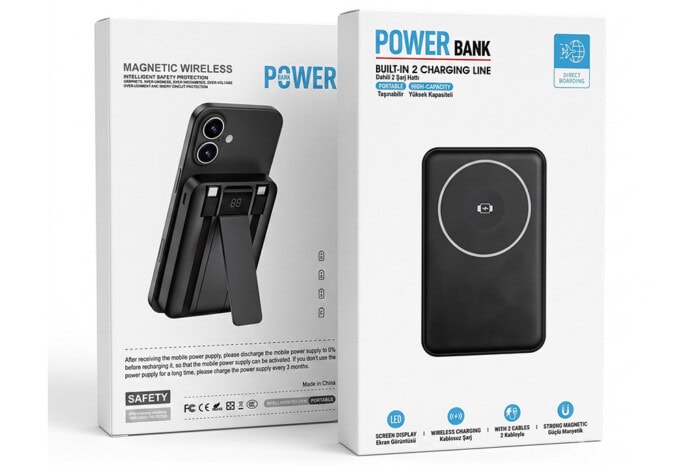 10.000 mAh Akıllı Telefon Standlı MagSafe Powerbank